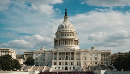 Naklejka premium The United States Capitol Building in Washington DC American landmark at sunset 7