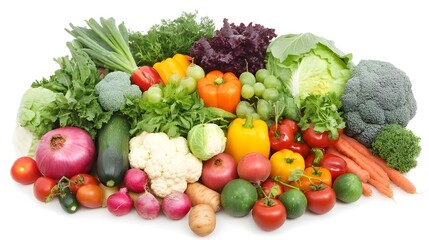 Colorful Assortment of Fresh Fruits and Vegetables