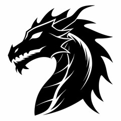 
Dragon vector silhouette, Dragon icon

