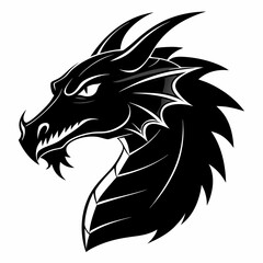 
Dragon vector silhouette, Dragon icon


