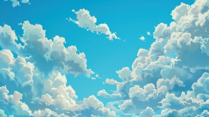 A tranquil scene of soft clouds floating in a bright blue sky.