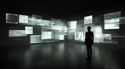 Floating holographic interfaces in a dark room
