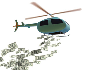 Concept of helicopter money in economic stimulation