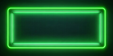 Stylish modern green neon light frame for contemporary design