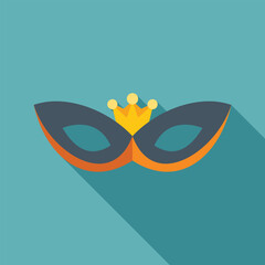 Colorful carnival mask with crown is representing masquerade ball