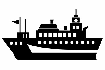 Obraz premium sailing ship vector, Yacht motor boat nautical silhouette vector collection 