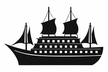
sailing ship vector, Yacht motor boat nautical silhouette vector collection	
