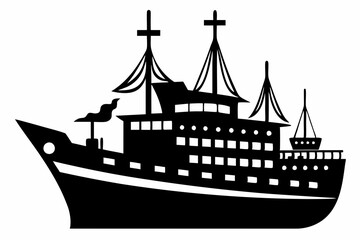 
sailing ship vector, Yacht motor boat nautical silhouette vector collection	
