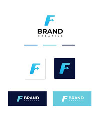 Letter F with arrow. Right Arrow Logo. Usable for Business and Technology Logos. Flat Vector Logo Design Template Element