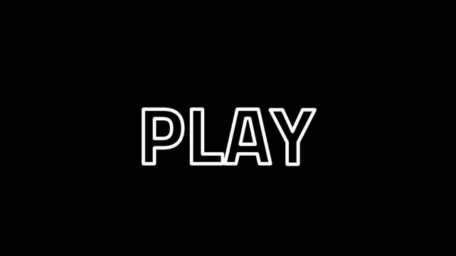 white play text animation for footage.