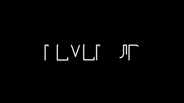 white level up text animation for footage