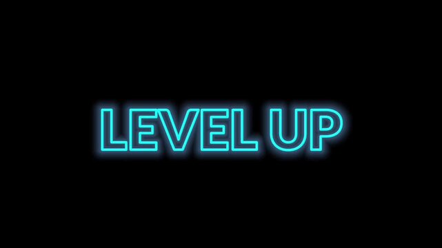 blue level up text animation for footage