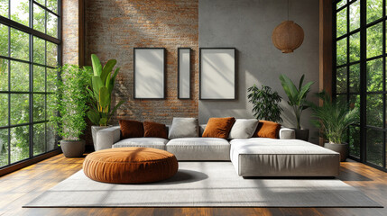 Clean lines and open spaces define this Scandinavian room, emphasizing a serene and uncluttered aesthetic.