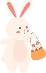 Rabbit Brings Flower Illustration