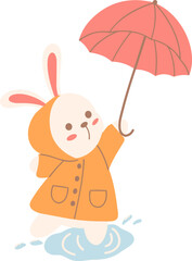 Rabbit With Umbrella Illustration