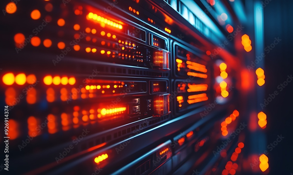 Poster close-up of digital firewall blocking malicious attacks with advanced security