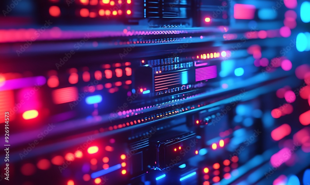Leinwandbilder Close-Up of Digital Firewall Blocking Malicious Attacks with Advanced Security