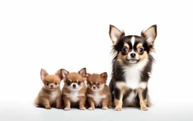 Obraz premium Chihuahua with her three puppies