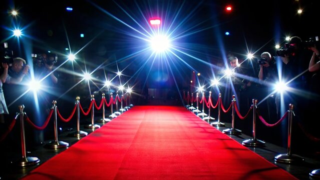Red carpet event with bright spotlight background, red carpet, event, celebrity, glamour, VIP, luxury, spotlight, elegant