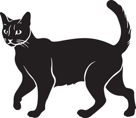 a cat black silhouette vector art design