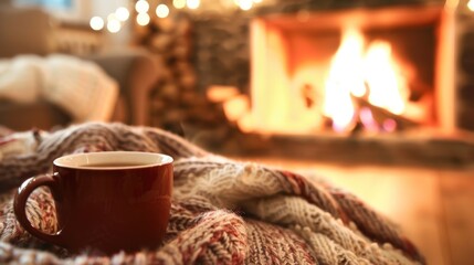 Cozy Fireplace and Warm Drink