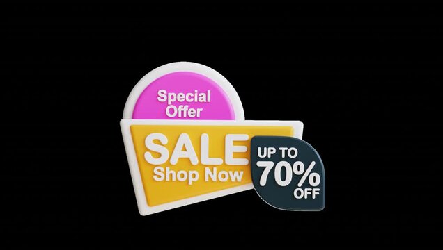 3D Video Animation Sale special offer shop now up to 70% off. Perfect for promotions, marketing materials, website banners, and advertising campaigns.