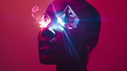 Human figure with a gemstone embedded in their forehead, glowing brightly