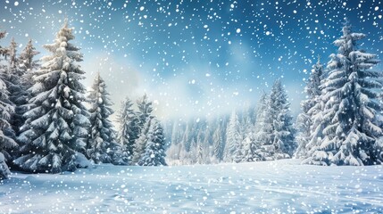 Obraz premium Snowy Forest Landscape