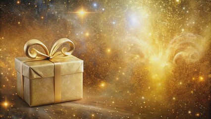Astrology-themed stock photo featuring a gold universe background with the Aries zodiac sign and birthday present , Aries