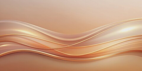 Obraz premium Elegant gradient frosted glass background with flowing curves in Pantone peach fuzz color, texture