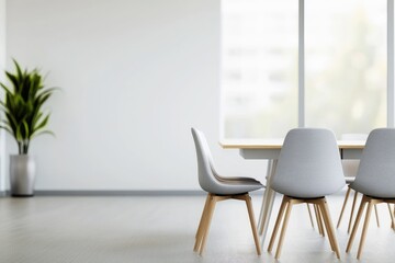 A stylish meeting room in a modern office with blurred motion