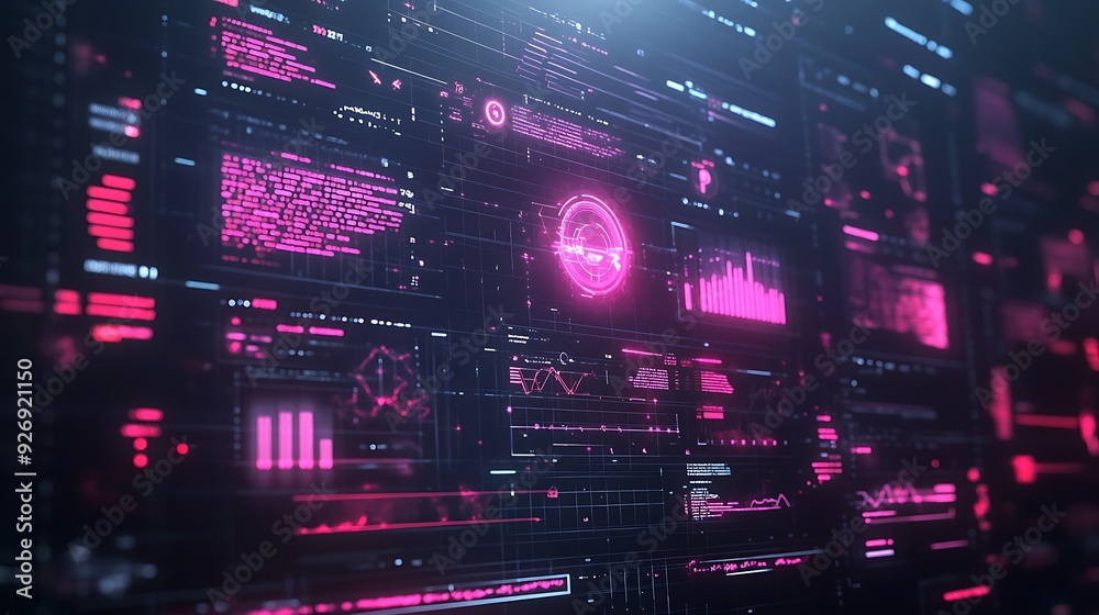 Poster high-tech vulnerability assessment dashboard with real-time network analysis