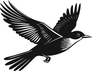 Silhouette bird flying