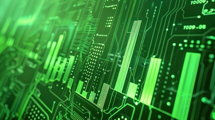 Abstract Green Circuit Board