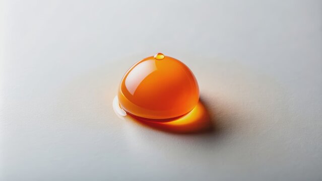 Close-up photo of a vibrant orange drop on a white surface , fruit, citrus, liquid, fresh, juicy, bright, healthy