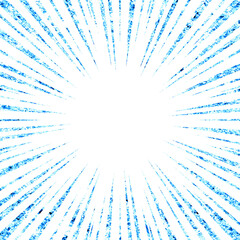 キラキラした青色の集中線のイラスト素材