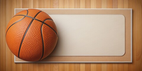 Invitation card for a basketball themed lunch , basketball, lunch, invitation, card, sports, basketball court, ball, hoop, net, food