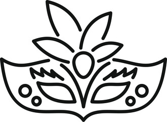 Mardi gras mask with feathers is perfect for projects depicting party and celebration