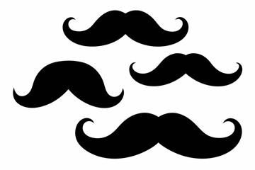
set of mustaches, moustache silhouette vector bundle
