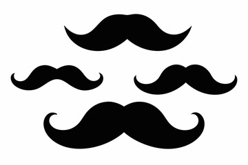 
set of mustaches, moustache silhouette vector bundle
