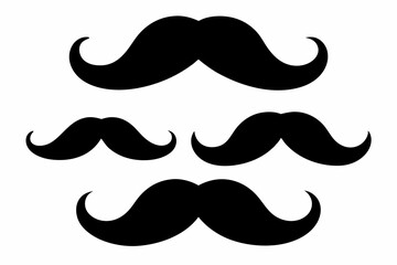 
set of mustaches, moustache silhouette vector bundle
