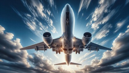 bottom up view of the airplane ,  freedom