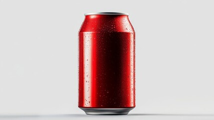 Obraz premium Cold red soda can with water droplets