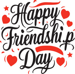 Happy Friendship Day typography illustration vector art