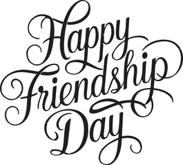 Happy Friendship Day typography illustration vector art