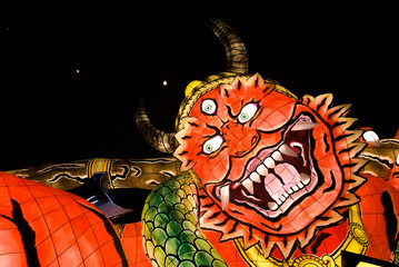 The Aomori Prefecture Nebuta festival. Located in Northern Japan, every summer Aomori hosts the Nebuta festival. This is a festival celebrating gods and stories with giant paper lanterns.