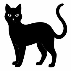 Cat silhouette, black silhouette cat full body, cat silhouette icon	
