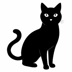 Cat silhouette, black silhouette cat full body, cat silhouette icon	
