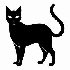 Cat silhouette, black silhouette cat full body, cat silhouette icon	
