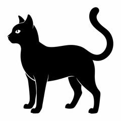 Cat silhouette, black silhouette cat full body, cat silhouette icon	

